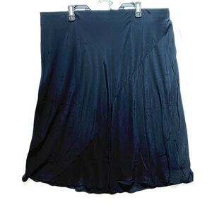 Ava & Viv Womens Black Mini Skirt 1X Lightweight Asymmetrical Hem
